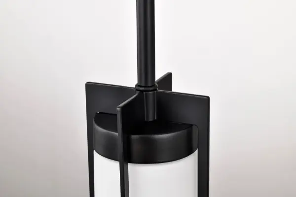 Roselle Mini Pendant - Matte Black with White Glass - Image 10