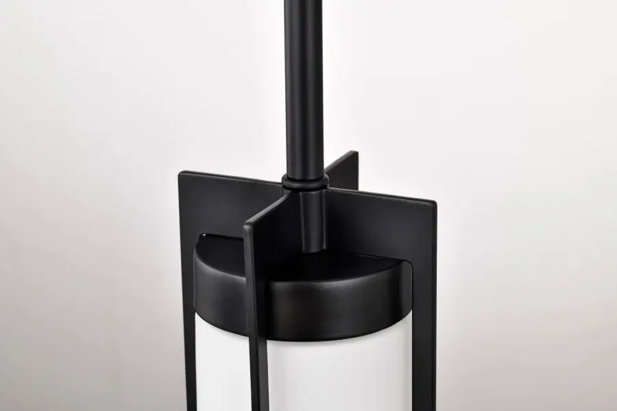 Roselle Mini Pendant - Matte Black with White Glass - Image 10