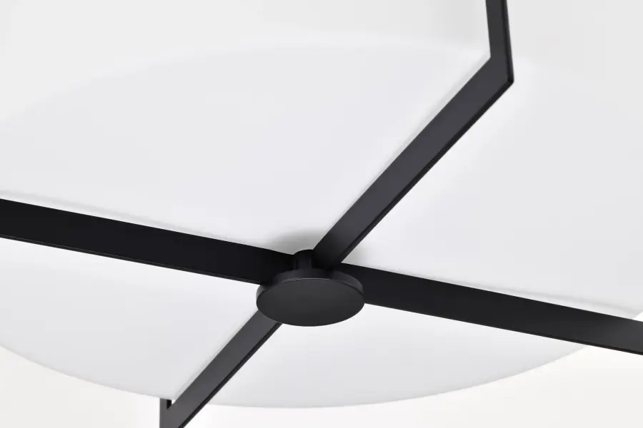 Roselle 15" Flush Mount in Matte Black with White Glass - Image 12