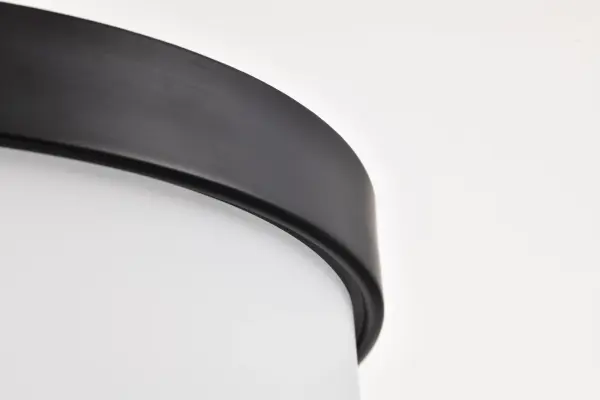 Roselle 15" Flush Mount in Matte Black with White Glass - Image 13