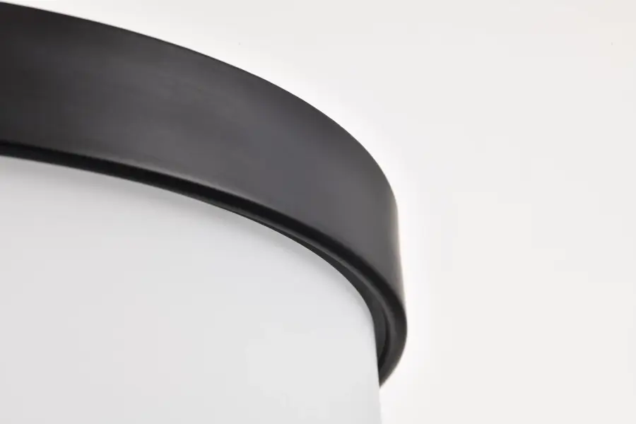 Roselle 15" Flush Mount in Matte Black with White Glass - Image 13