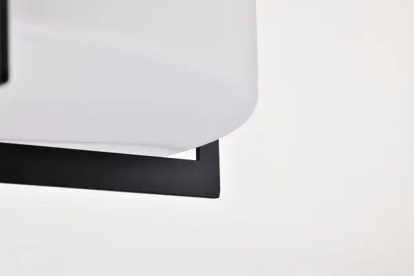 Roselle 15" Flush Mount in Matte Black with White Glass - Image 14
