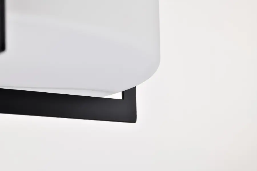 Roselle 15" Flush Mount in Matte Black with White Glass - Image 14