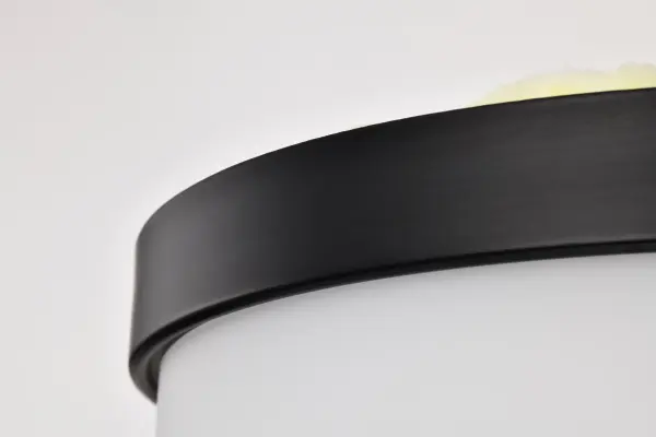 Roselle 15" Flush Mount in Matte Black with White Glass - Image 15