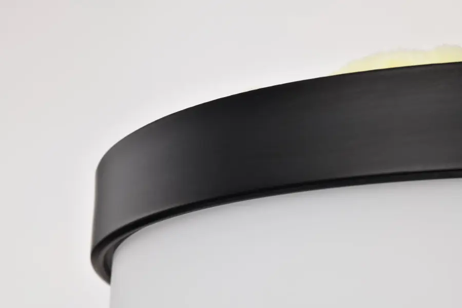 Roselle 15" Flush Mount in Matte Black with White Glass - Image 15