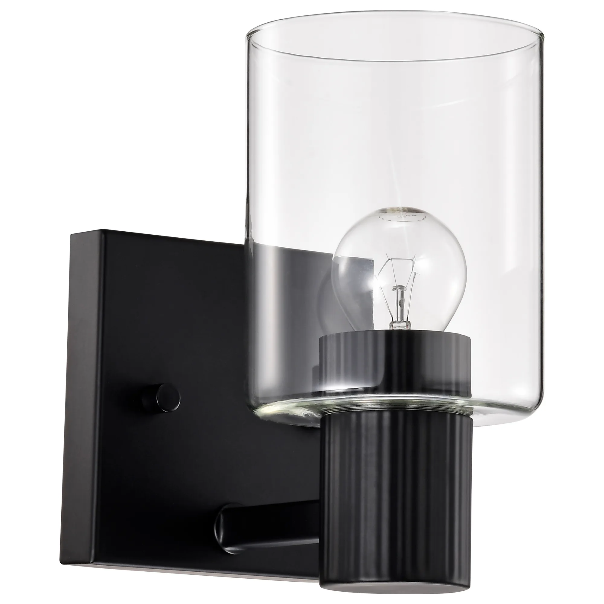 Clarksville 1-Light Vanity in Matte Black with Clear Glass