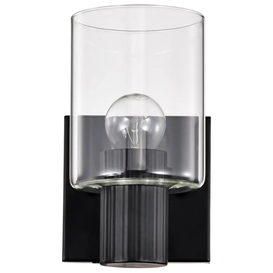 Clarksville 1-Light Vanity in Matte Black with Clear Glass - Image 11