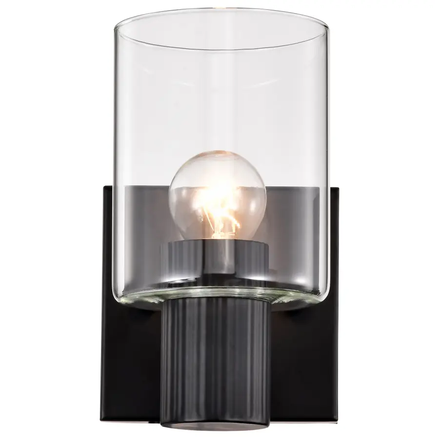 Clarksville 1-Light Vanity in Matte Black with Clear Glass - Image 12