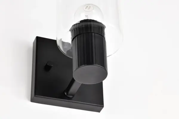 Clarksville 1-Light Vanity in Matte Black with Clear Glass - Image 17