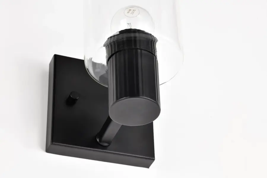 Clarksville 1-Light Vanity in Matte Black with Clear Glass - Image 17
