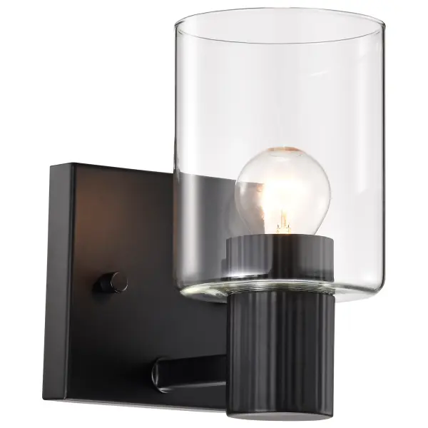 Clarksville 1-Light Vanity in Matte Black with Clear Glass - Image 4