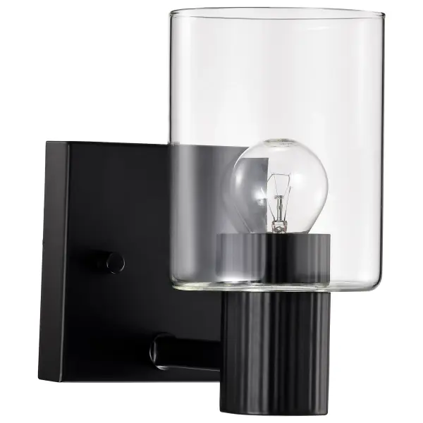 Clarksville 1-Light Vanity in Matte Black with Clear Glass - Image 5