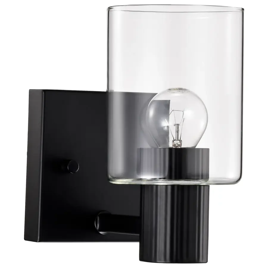 Clarksville 1-Light Vanity in Matte Black with Clear Glass - Image 5