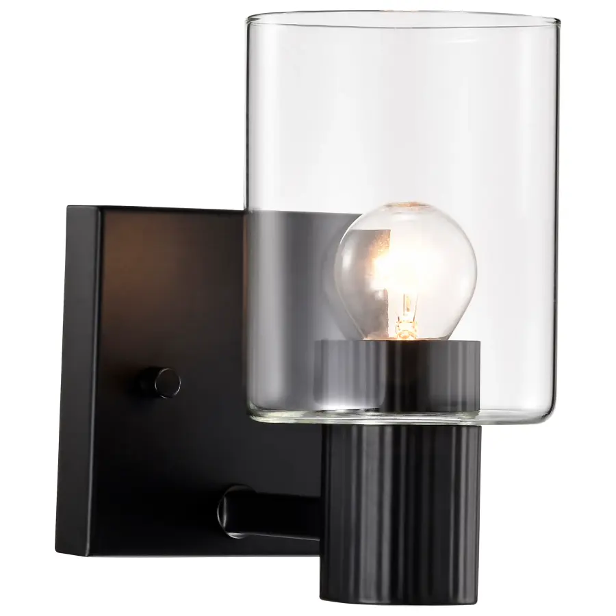 Clarksville 1-Light Vanity in Matte Black with Clear Glass - Image 6