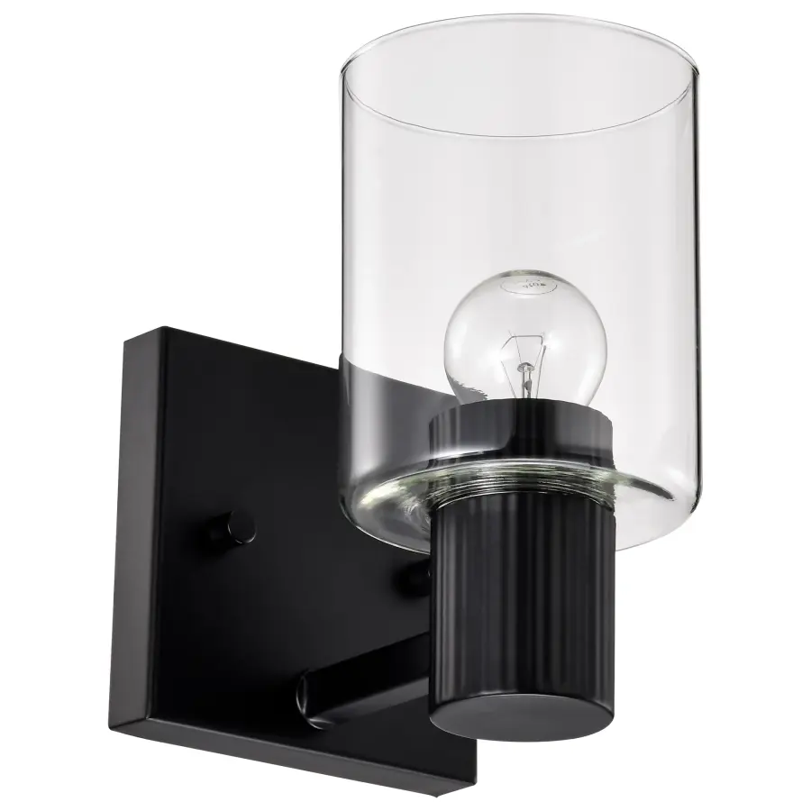 Clarksville 1-Light Vanity in Matte Black with Clear Glass - Image 7