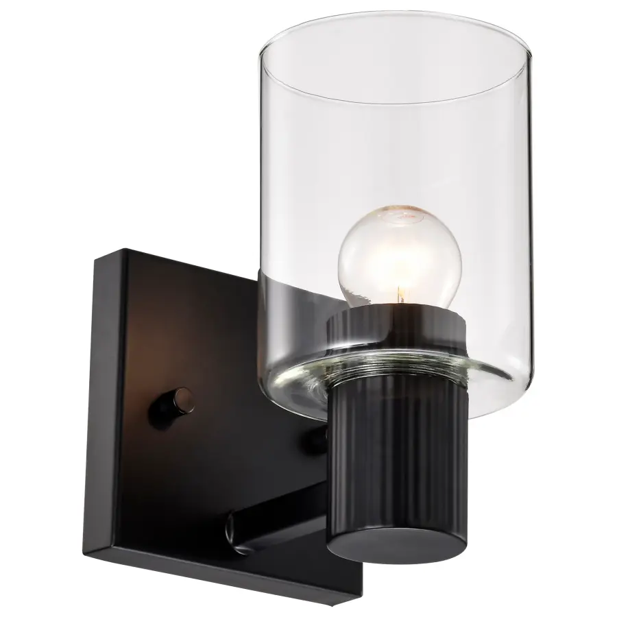 Clarksville 1-Light Vanity in Matte Black with Clear Glass - Image 8