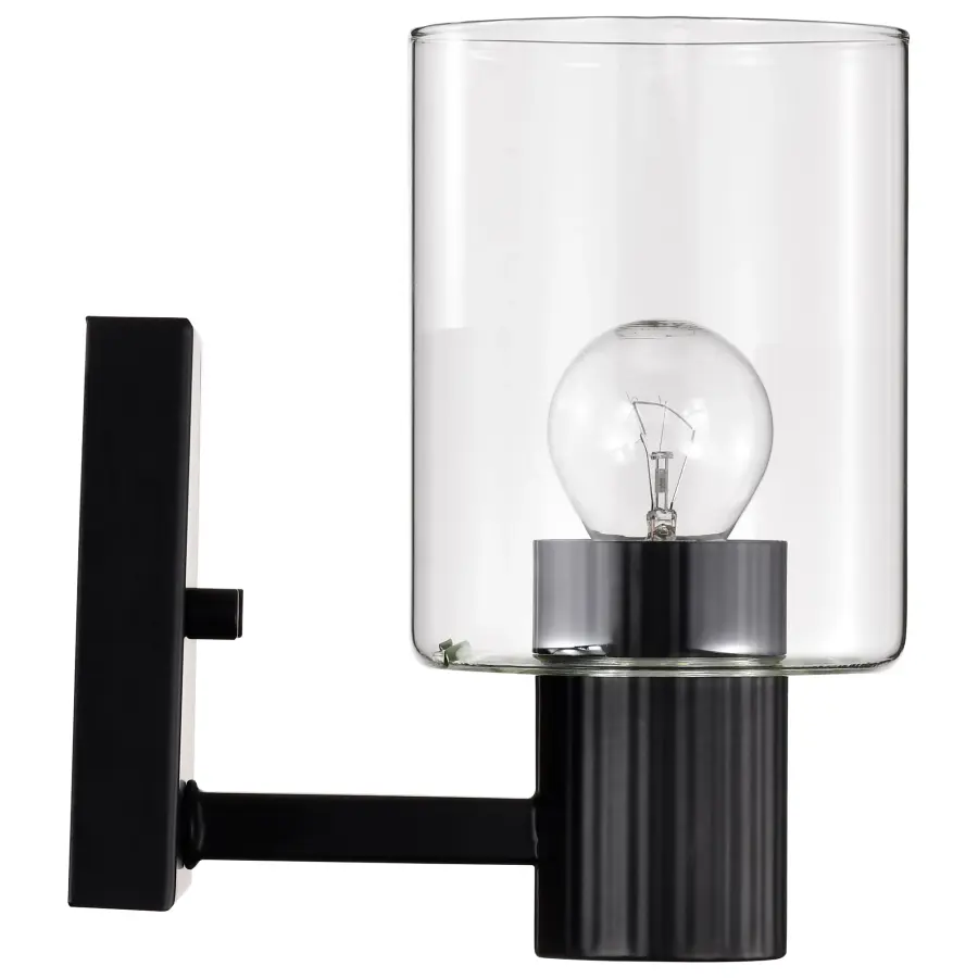 Clarksville 1-Light Vanity in Matte Black with Clear Glass - Image 9