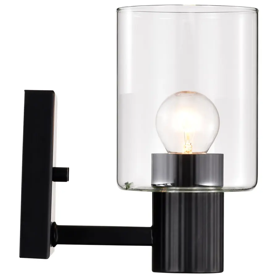 Clarksville 1-Light Vanity in Matte Black with Clear Glass - Image 10