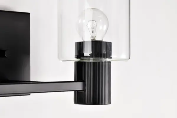 Clarksville 2-Light Vanity in Matte Black with Clear Glass - Image 13