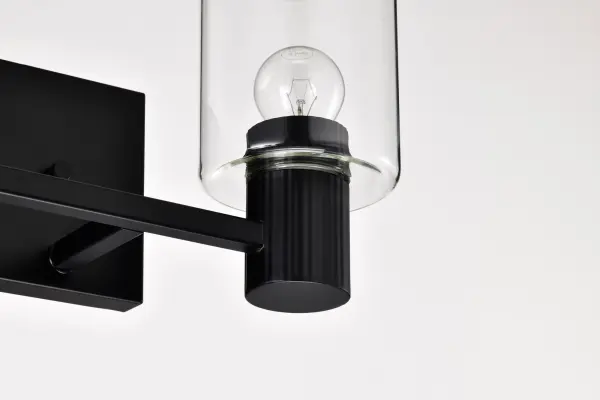 Clarksville 2-Light Vanity in Matte Black with Clear Glass - Image 15