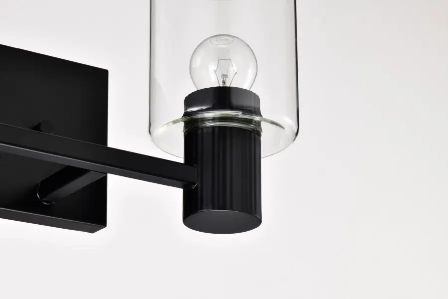 Clarksville 2-Light Vanity in Matte Black with Clear Glass - Image 15