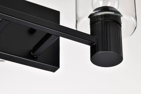 Clarksville 2-Light Vanity in Matte Black with Clear Glass - Image 17