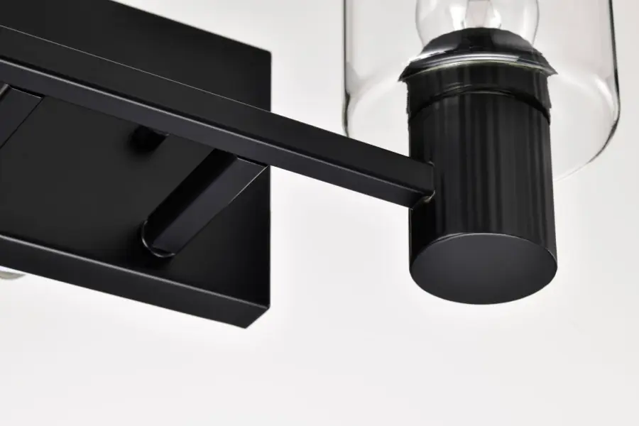 Clarksville 2-Light Vanity in Matte Black with Clear Glass - Image 17
