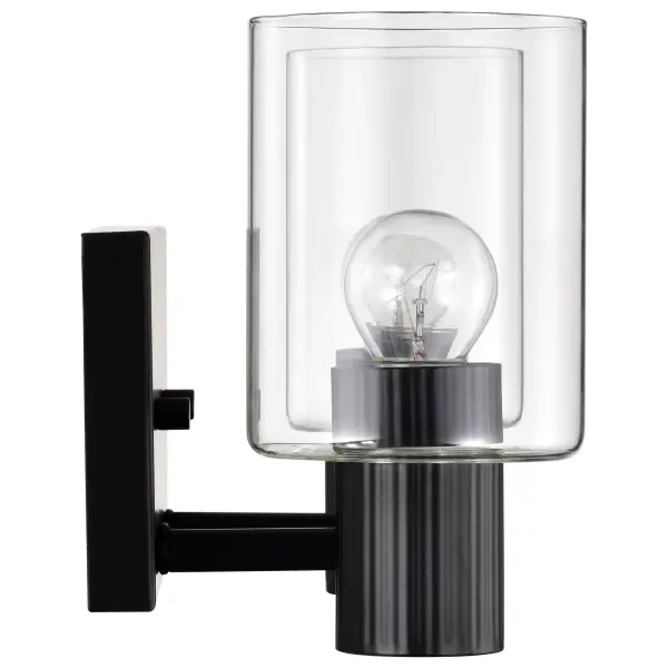 Clarksville 2-Light Vanity in Matte Black with Clear Glass - Image 9