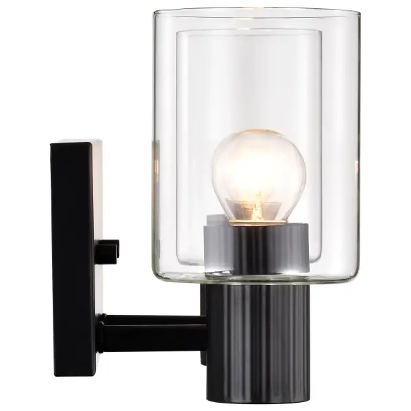 Clarksville 2-Light Vanity in Matte Black with Clear Glass - Image 10