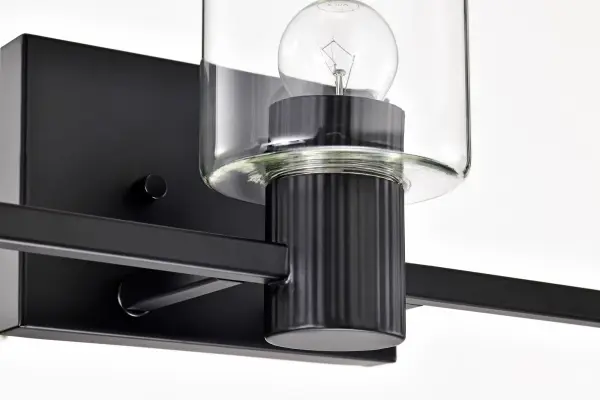Clarksville 3-Light Vanity in Matte Black with Clear Glass - Image 13