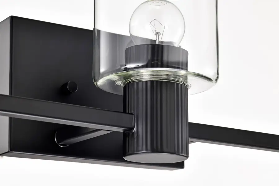 Clarksville 3-Light Vanity in Matte Black with Clear Glass - Image 13