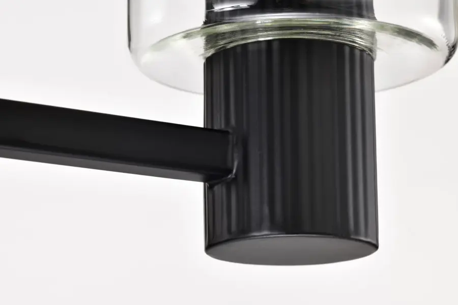Clarksville 3-Light Vanity in Matte Black with Clear Glass - Image 15