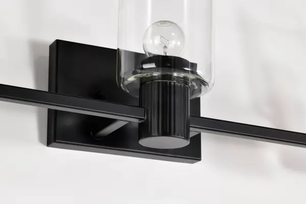 Clarksville 3-Light Vanity in Matte Black with Clear Glass - Image 18