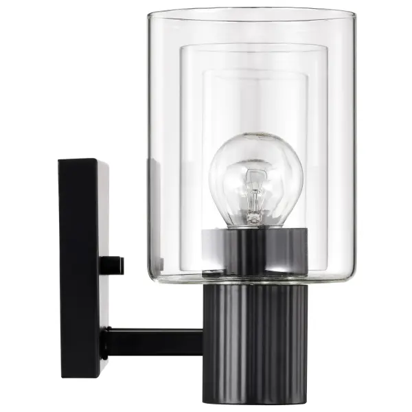Clarksville 3-Light Vanity in Matte Black with Clear Glass - Image 9