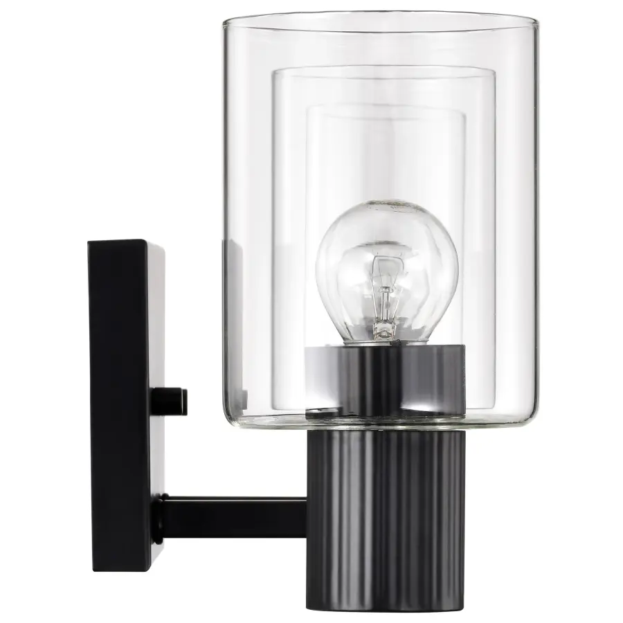 Clarksville 3-Light Vanity in Matte Black with Clear Glass - Image 9