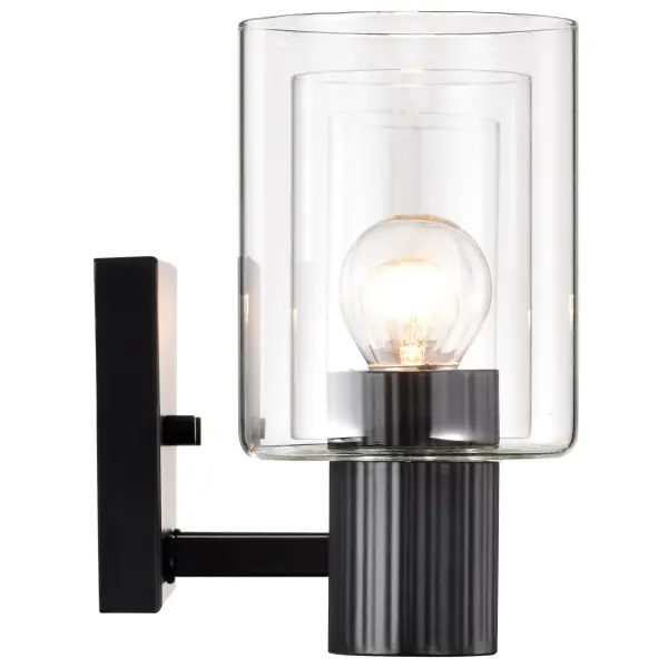 Clarksville 3-Light Vanity in Matte Black with Clear Glass - Image 10
