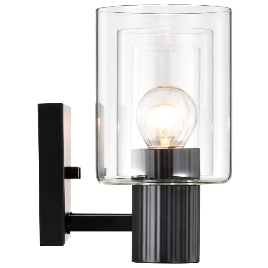 Clarksville 3-Light Vanity in Matte Black with Clear Glass - Image 10