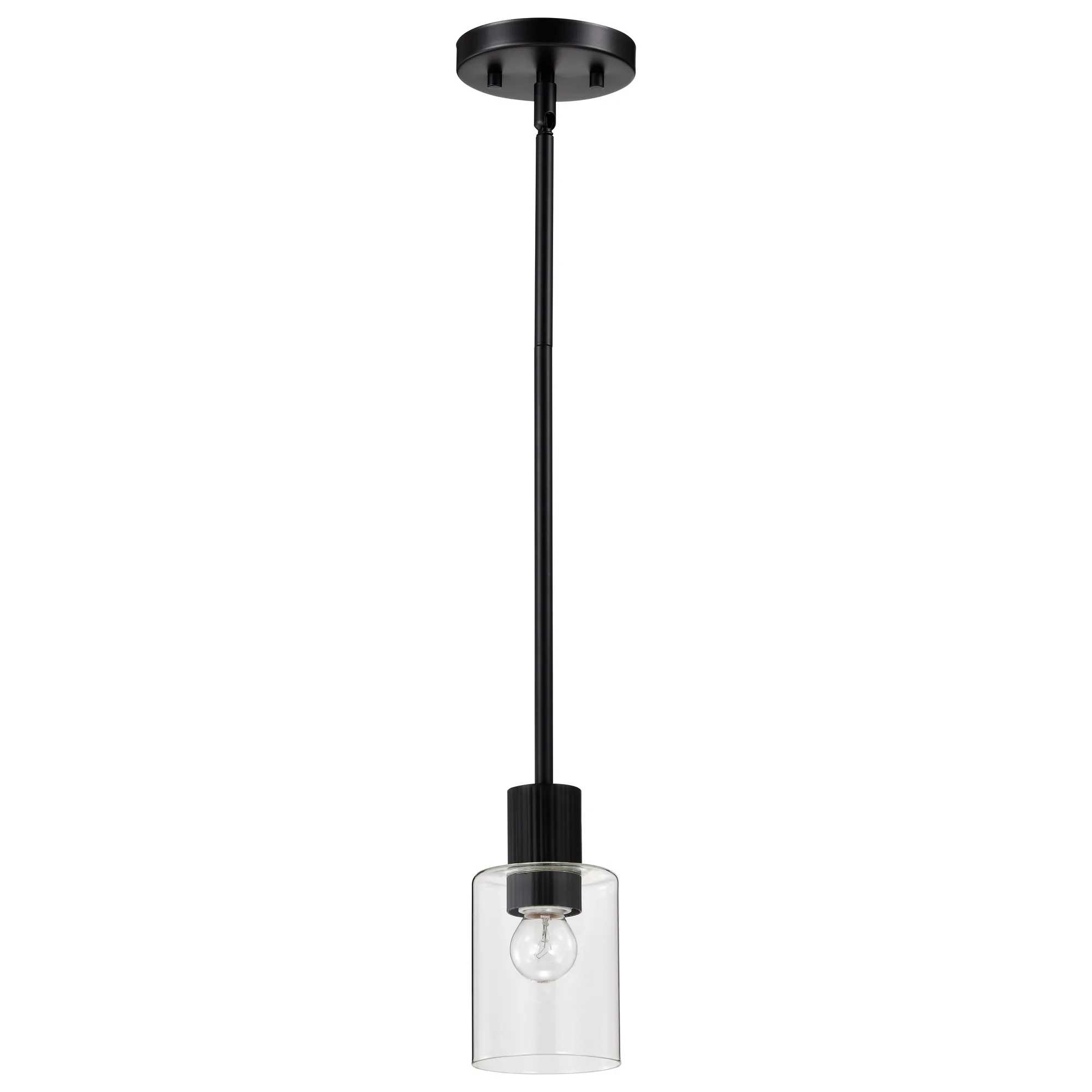 Clarksville Mini Pendant - Matte Black with Clear Glass