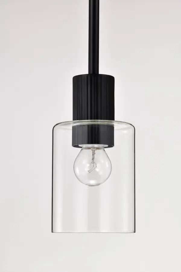 Clarksville Mini Pendant - Matte Black with Clear Glass - Image 15