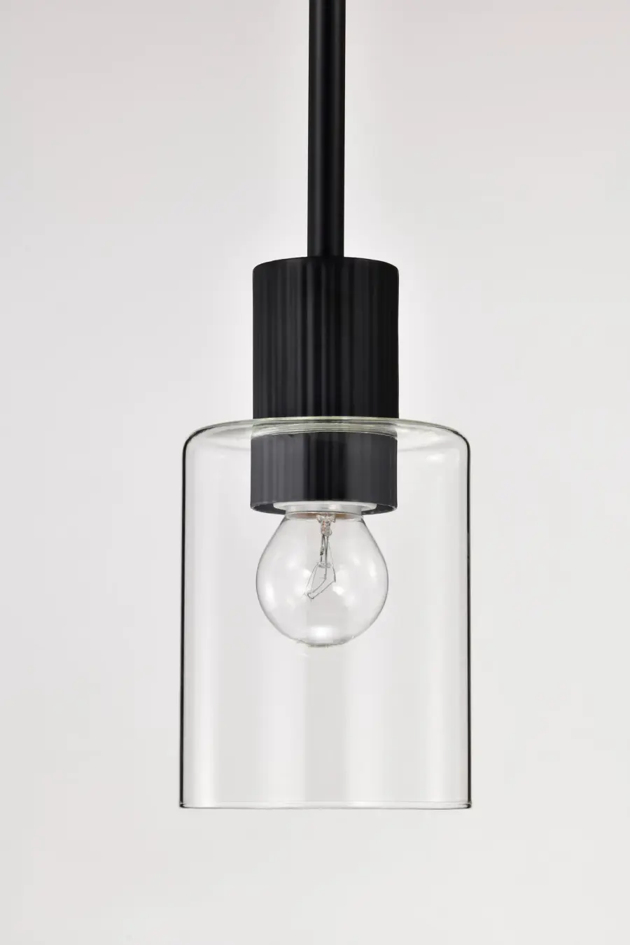 Clarksville Mini Pendant - Matte Black with Clear Glass - Image 15