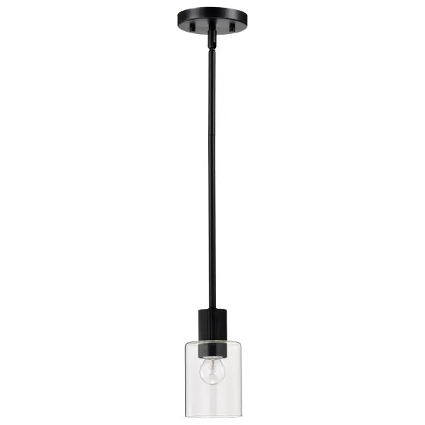 Clarksville Mini Pendant - Matte Black with Clear Glass - Image 5