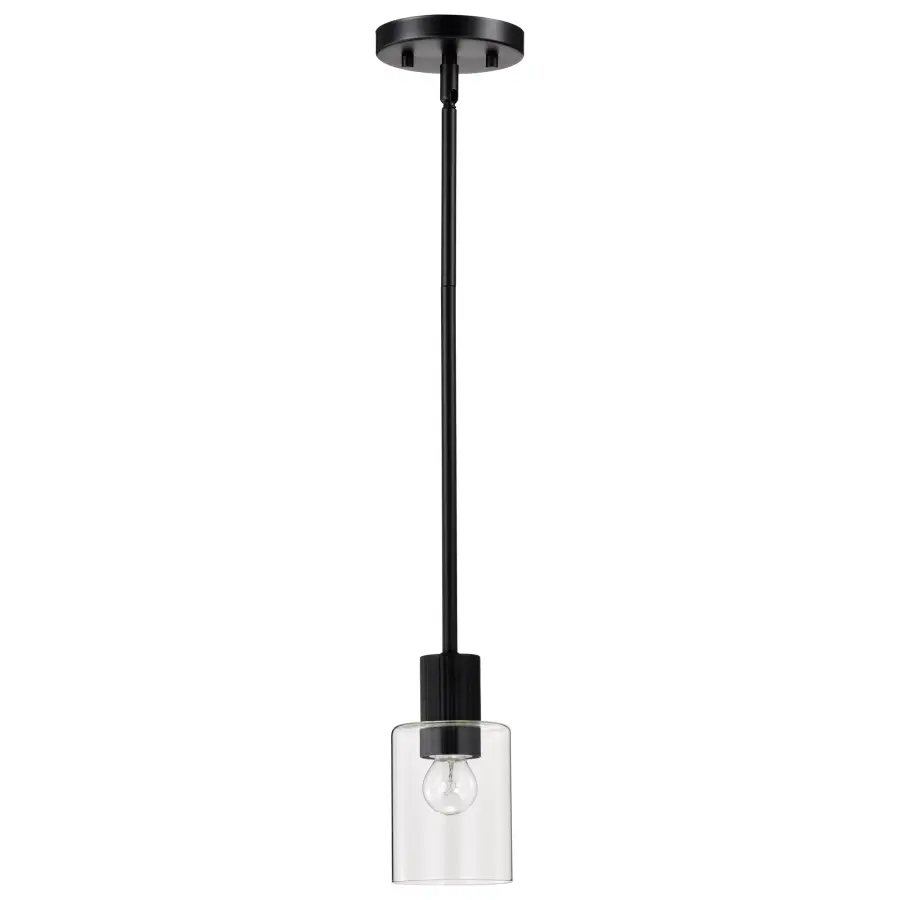 Clarksville Mini Pendant - Matte Black with Clear Glass - Image 5