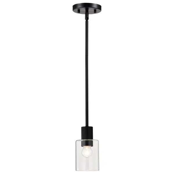 Clarksville Mini Pendant - Matte Black with Clear Glass - Image 6