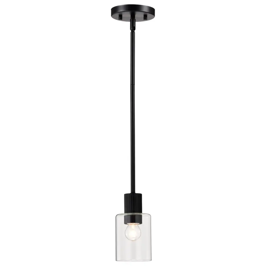 Clarksville Mini Pendant - Matte Black with Clear Glass - Image 6
