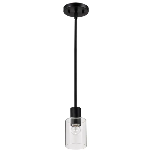 Clarksville Mini Pendant - Matte Black with Clear Glass - Image 7