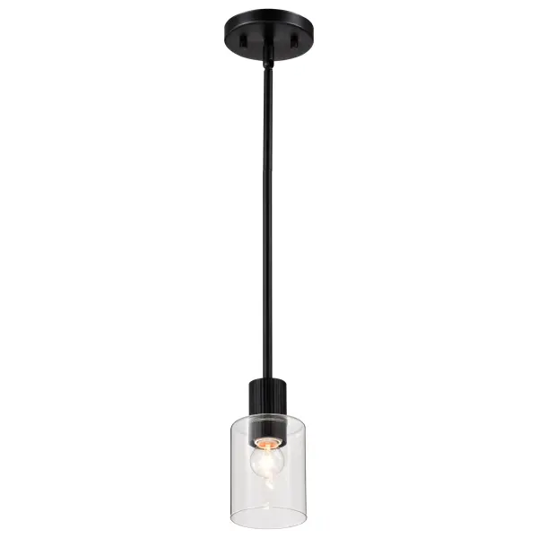 Clarksville Mini Pendant - Matte Black with Clear Glass - Image 8