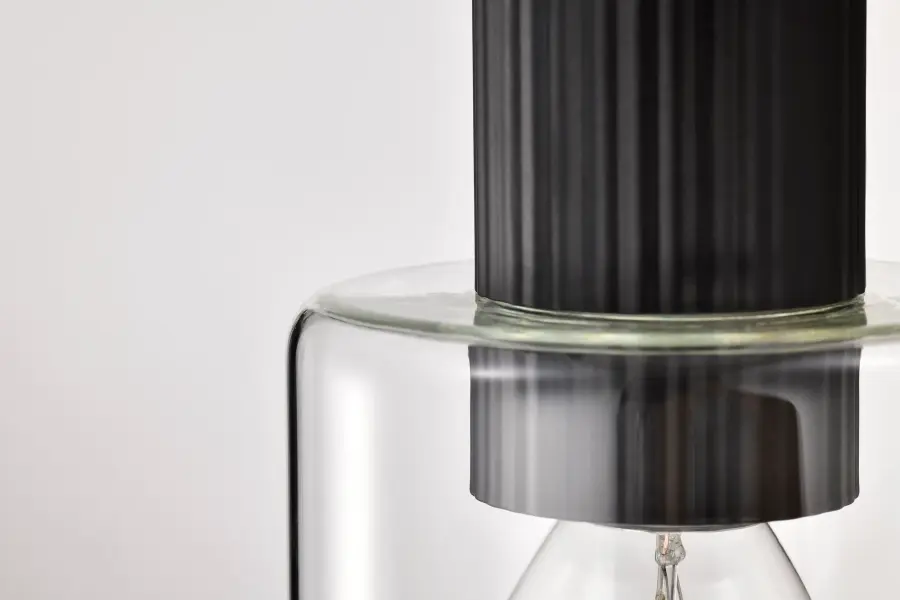 Clarksville Mini Pendant - Matte Black with Clear Glass - Image 9
