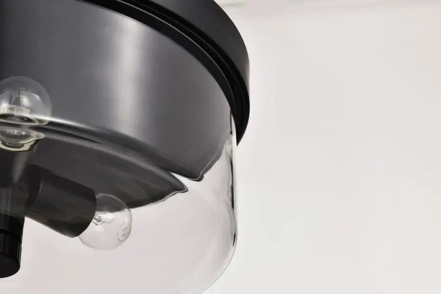 Clarksville 15-Inch Flush Mount in Matte Black with Clear Glass - Image 12