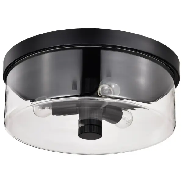 Clarksville 15-Inch Flush Mount in Matte Black with Clear Glass - Image 5