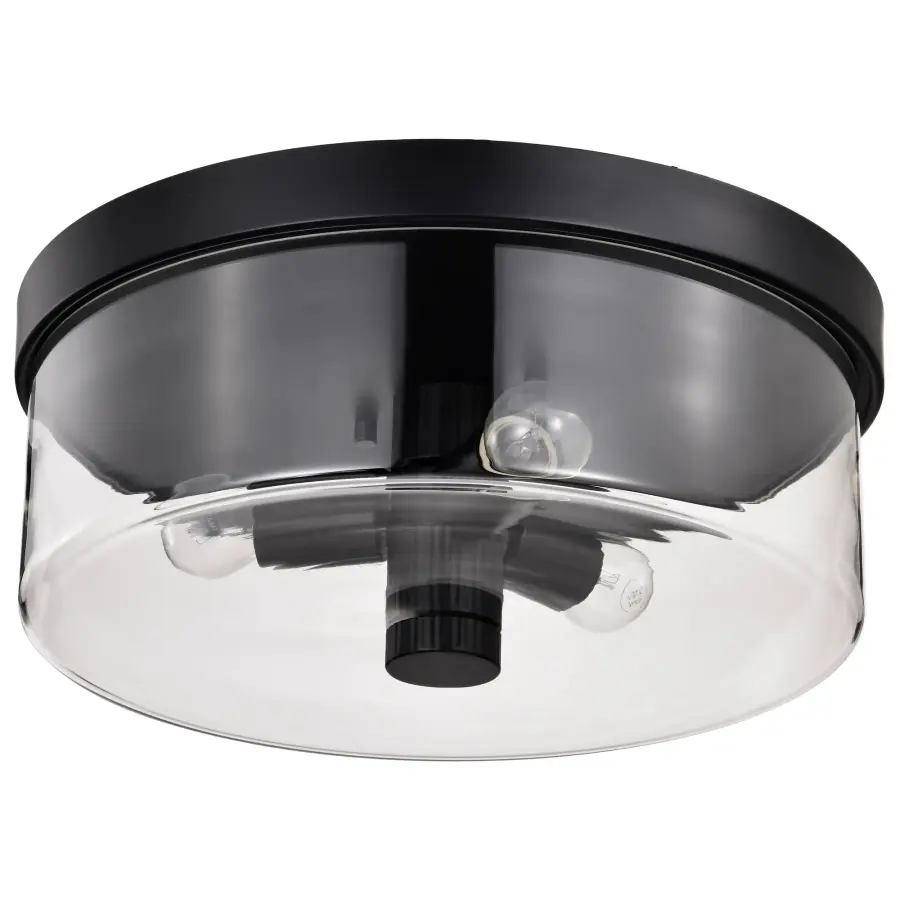 Clarksville 15-Inch Flush Mount in Matte Black with Clear Glass - Image 5